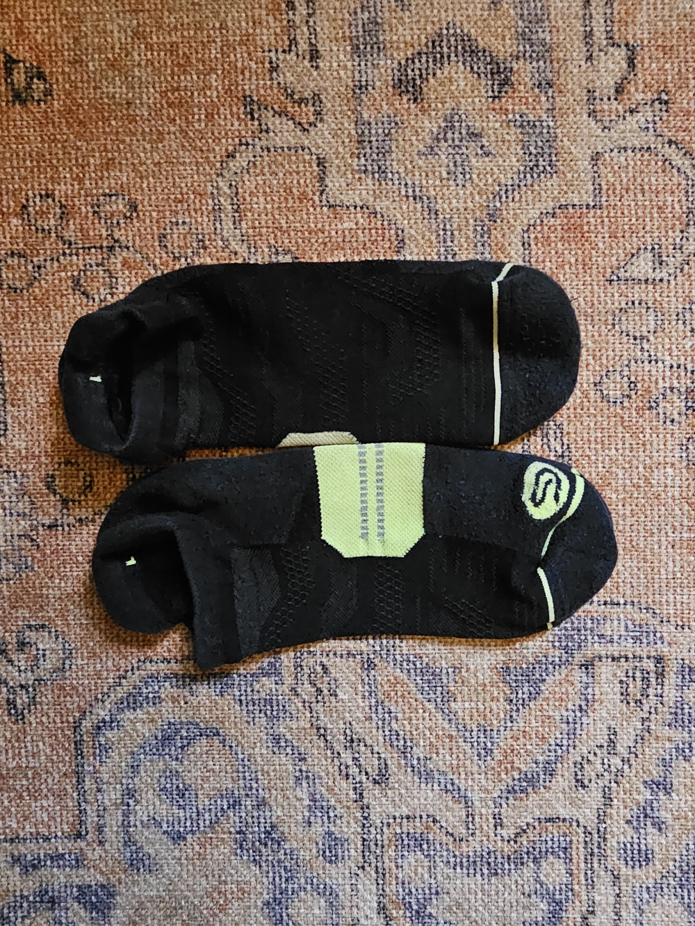 Black & Lime No-Show Athletic Socks - Performance Comfort